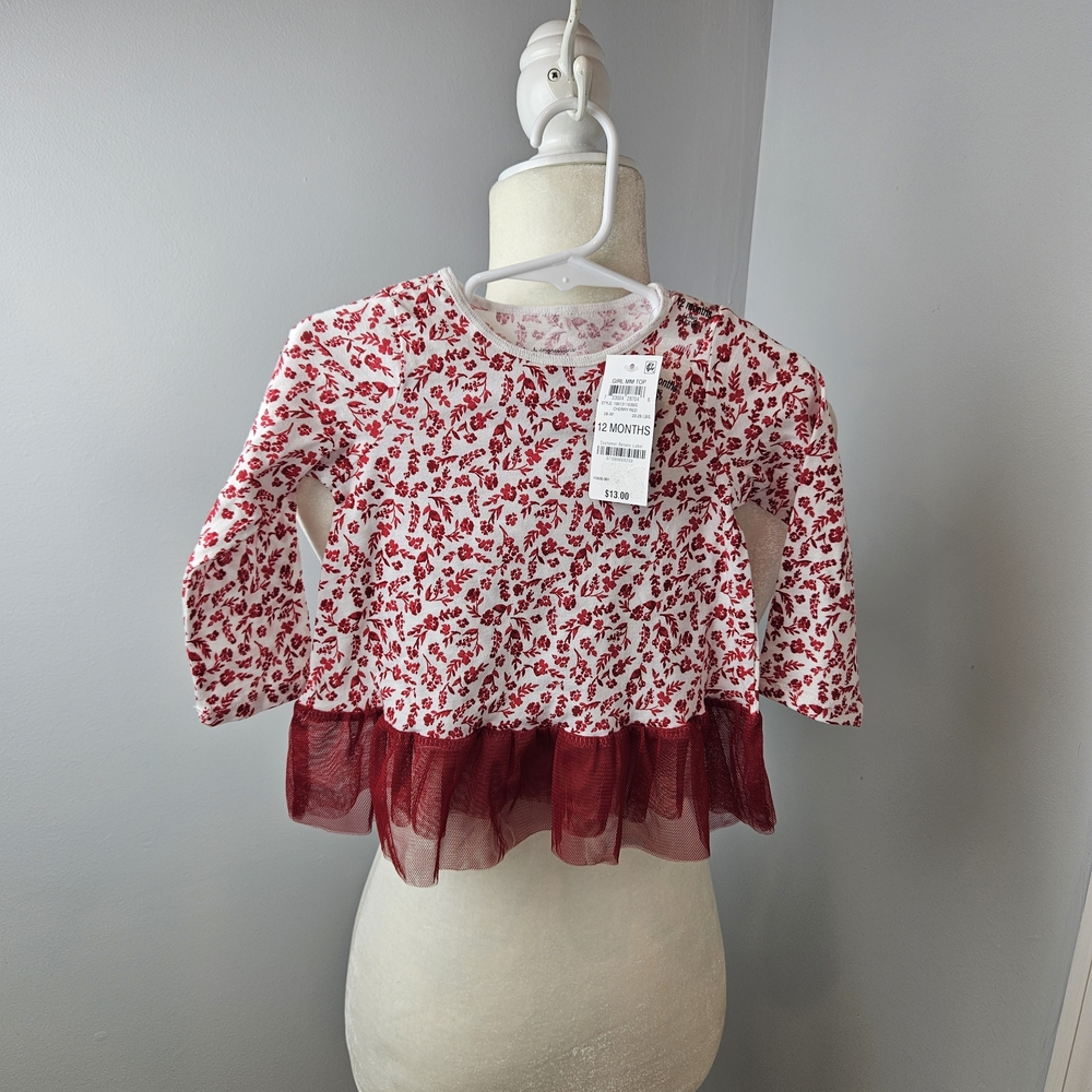 First Impressions Red Floral Kids Blouse